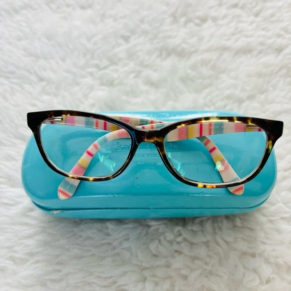 Kate Spade New York Dark Brown Tortoise/Multicolor Eyeglasses Frame only w/ Case